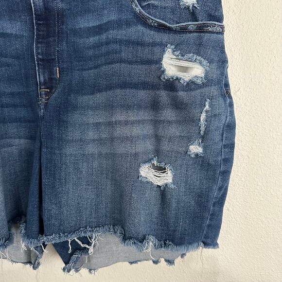 Edgely Women's Plus Size Denim Shorts 22W Distressed Stretch Casual Jean Shorts - Picture 2 of 8